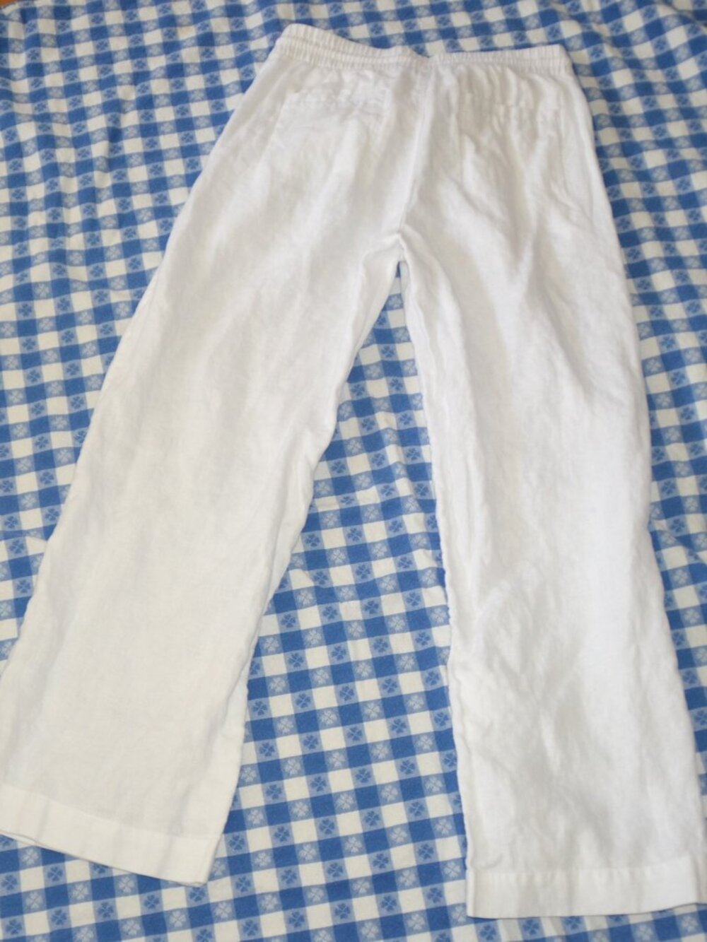 Athleta XSP PETITE Retreat Linen High Rise Wide Leg Pant Lily White 100% LINEN - Picture 3 of 6